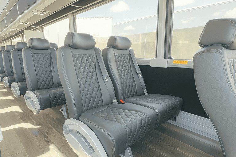 interior of Charter Bus Rental Stonecrest charter bus